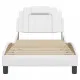 Рамка за легло с табла, бяла, 90x200 см, изкуствена кожа