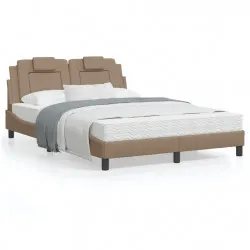Рамка за легло с табла, капучино, 120x200 см, изкуствена кожа
