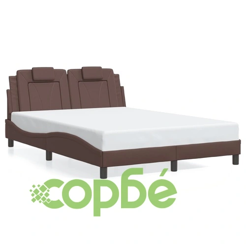 Рамка за легло с табла, кафява,140x190 см изкуствена кожа ➤ топ цена ➤ sorbe.bg