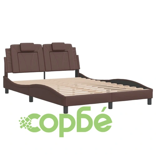 Рамка за легло с табла, кафява,140x190 см изкуствена кожа ➤ топ цена ➤ sorbe.bg