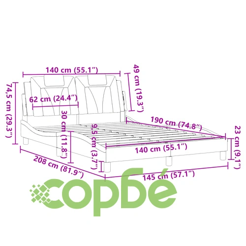 Рамка за легло с табла, кафява,140x190 см изкуствена кожа ➤ топ цена ➤ sorbe.bg