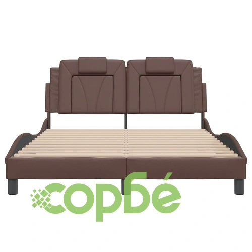 Рамка за легло с табла, кафява,140x190 см изкуствена кожа ➤ топ цена ➤ sorbe.bg