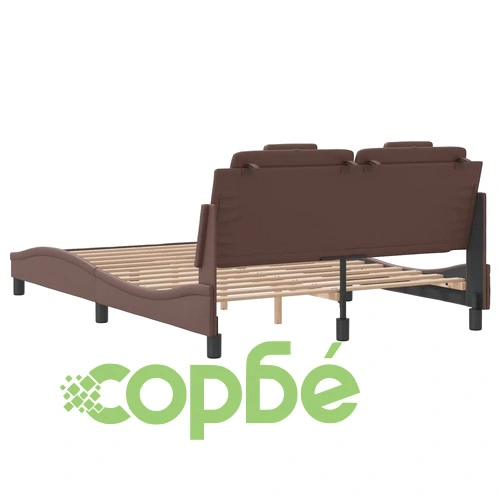 Рамка за легло с табла, кафява,140x190 см изкуствена кожа ➤ топ цена ➤ sorbe.bg