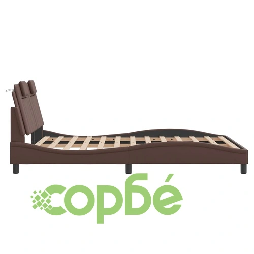 Рамка за легло с табла, кафява,140x190 см изкуствена кожа ➤ топ цена ➤ sorbe.bg