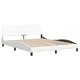 Рамка за легло с табла, бяла, 160x200 см, изкуствена кожа