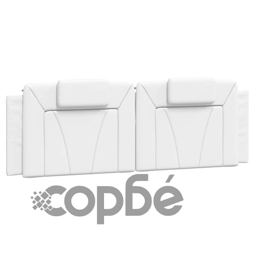 Рамка за легло с табла, бяла, 160x200 см, изкуствена кожа ➤ топ цена ➤ sorbe.bg