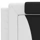Рамка за легло с табла, бяла, черна, 200x200см, изкуствена кожа