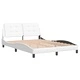 Рамка за легло с табла, бяла, 140x190 см изкуствена кожа