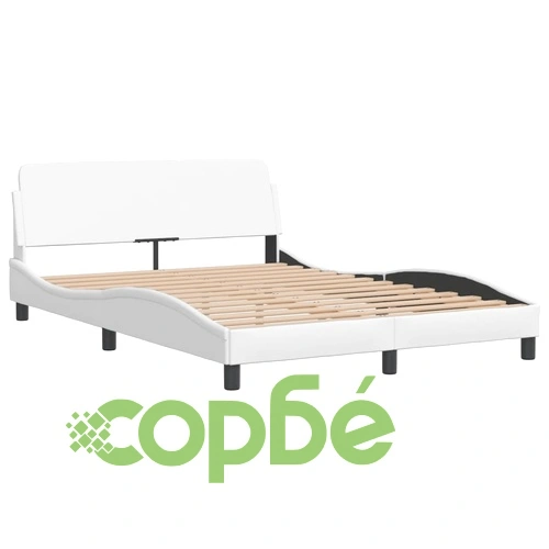 Рамка за легло с табла, бяла, 140x190 см изкуствена кожа ➤ топ цена ➤ sorbe.bg