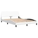 Рамка за легло с табла, бяла, 140x190 см изкуствена кожа