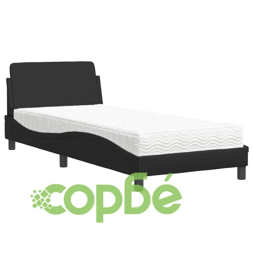 Легло с матрак, черно, 90x190 см изкуствена кожа ➤ топ цена ➤ sorbe.bg