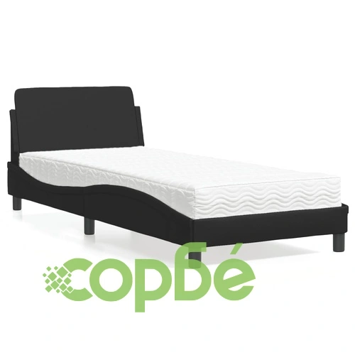 Легло с матрак, черно, 90x190 см изкуствена кожа ➤ топ цена ➤ sorbe.bg