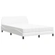 Легло с матрак, бяло, 140x190 см изкуствена кожа