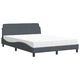 Легло с матрак, тъмносиво, 140x200 см, кадифе