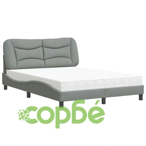 Легло с матрак, светлосиво, 140x190 см плат ➤ топ цена ➤ sorbe.bg