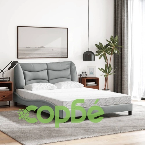 Легло с матрак, светлосиво, 140x190 см плат ➤ топ цена ➤ sorbe.bg