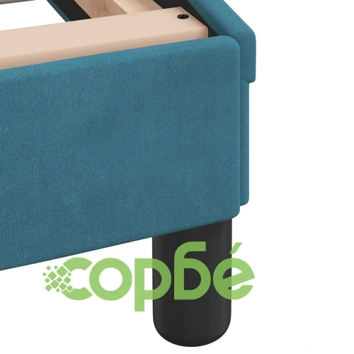 Легло с матрак, синьо, 140x190 см, кадифе ➤ топ цена ➤ sorbe.bg