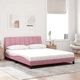 Легло с матрак, розово, 160x200 см, кадифе