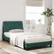 Легло с матрак, тъмнозелено, 100x200 см, кадифе