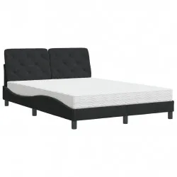 Легло с матрак, черно, 120x200 см, кадифе