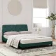 Легло с матрак, тъмнозелено, 140x190 см, кадифе