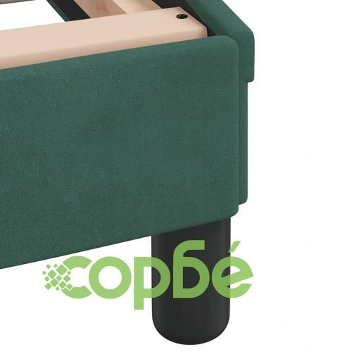 Легло с матрак, тъмнозелено, 140x190 см, кадифе ➤ топ цена ➤ sorbe.bg