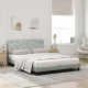 Легло с матрак, светлосиво, 160x200 см, кадифе
