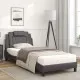 Легло с матрак, сиво, 80x200 см, изкуствена кожа