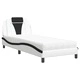Легло с матрак, бяло и черно, 80x200 см, изкуствена кожа
