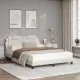 Легло с матрак, бяло, 120x200 см, изкуствена кожа