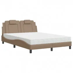 Легло с матрак, капучино, 120x200 см, изкуствена кожа