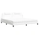 Легло с матрак, бяло, 200x200 см, изкуствена кожа