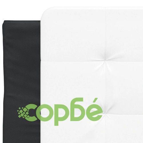 Легло с матрак, черно и бяло, 90x200 см, изкуствена кожа ➤ топ цена ➤ sorbe.bg