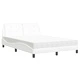 Легло с матрак, бяло, 140x190 см изкуствена кожа