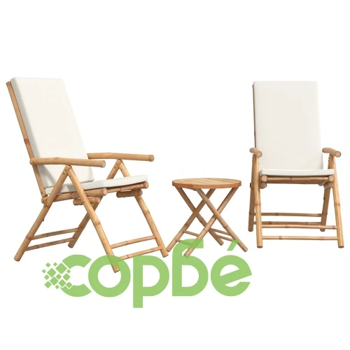 Сгъваем бистро комплект, 3части, кремавобели възглавници бамбук ➤ топ цена ➤ sorbe.bg