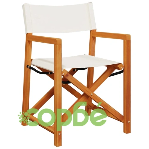 Сгъваеми градински столове, 4 бр, кремавобял, плат ➤ топ цена ➤ sorbe.bg
