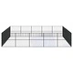 Кошара за кучета с 20 панела, черна, поцинкована стомана