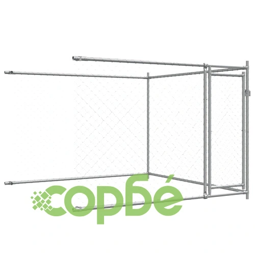 Кучешка клетка с врати сива 6x2x1,5 м поцинкована стомана ➤ топ цена ➤ sorbe.bg