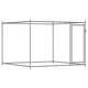 Кучешка клетка с врати сива 12x2x1,5 м поцинкована стомана