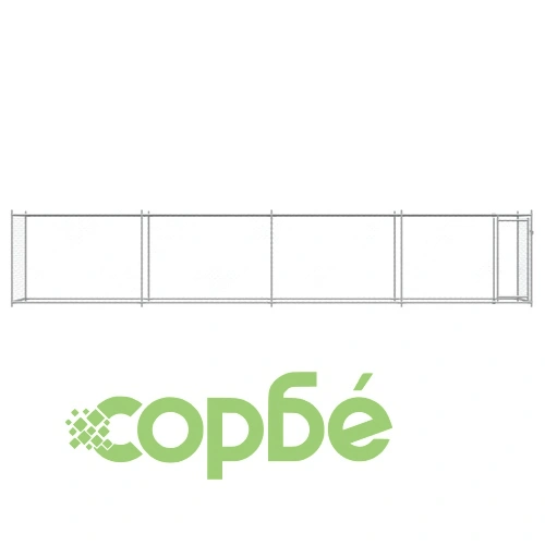 Кучешка клетка с врата сива 8x2x1,5 м поцинкована стомана ➤ топ цена ➤ sorbe.bg