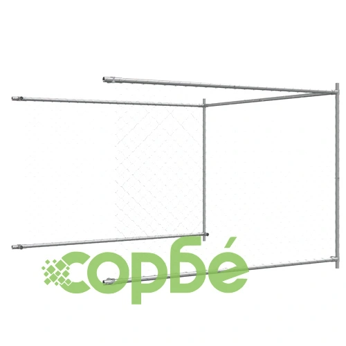 Кучешка клетка с врата сива 10x2x1,5 м поцинкована стомана ➤ топ цена ➤ sorbe.bg