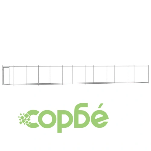 Кучешка клетка с врата сива 12x2x1,5 м поцинкована стомана ➤ топ цена ➤ sorbe.bg