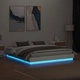 Рамка за легло с LED осветление, бяла, 200x200 см