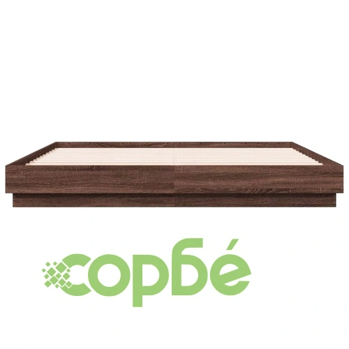 Рамка за легло с LED осветление, кафяв дъб, 200x200 см ➤ топ цена ➤ sorbe.bg