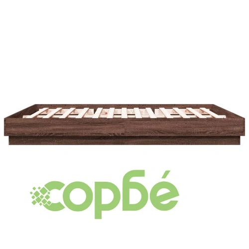 Рамка за легло с LED осветление, кафяв дъб, 200x200 см ➤ топ цена ➤ sorbe.bg