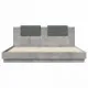 Рамка за легло с табла и LED осветление бетонно сив 180x200 см