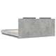 Рамка за легло с табла и LED осветление бетонно сив 160x200 см