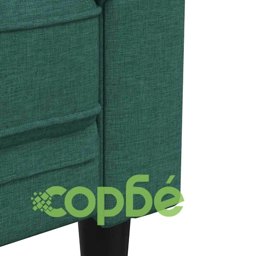 Комплект дивани от 3 части, тъмнозелен, текстил ➤ топ цена ➤ sorbe.bg