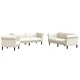 Комплект дивани от 3 части, кремав, кадифе