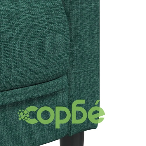 Комплект дивани от 3 части, тъмнозелен, текстил ➤ топ цена ➤ sorbe.bg